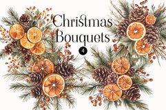 Watercolor Christmas Clipart - Christmas Bouquets - Winter Product Image 1