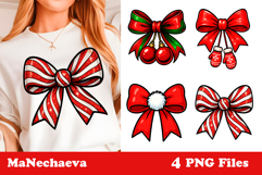 Coquette Christmas Bow Bundle | Holiday Sublimation Design Product Image 2