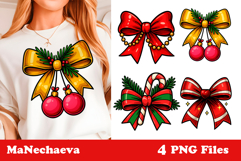 Coquette Christmas Bow Bundle | Holiday Sublimation Design Product Image 6