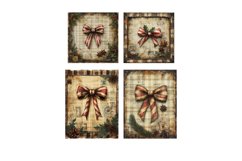 Christmas Bow Scrapbook Square Paper Junk Journal Product Image 2