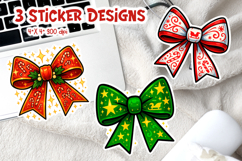 Coquette Christmas Bow Sticker Bundle | Festive Printable Product Image 2