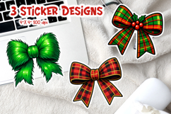 Coquette Christmas Bow Sticker Bundle | Festive Printable Product Image 3
