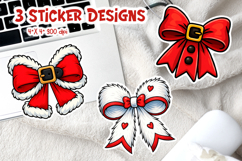 Coquette Christmas Bow Sticker Bundle | Festive Printable Product Image 4