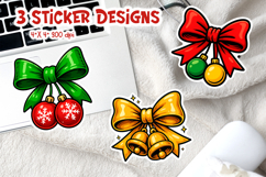 Coquette Christmas Bow Sticker Bundle | Festive Printable Product Image 5