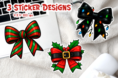 Coquette Christmas Bow Sticker Bundle | Festive Printable Product Image 7