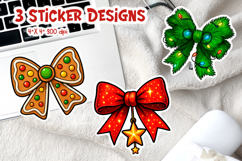 Coquette Christmas Bow Sticker Bundle | Festive Printable Product Image 8