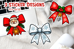 Coquette Christmas Bow Sticker Bundle | Festive Printable Product Image 9