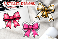 Coquette Christmas Bow Sticker Bundle | Festive Printable Product Image 13