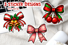 Coquette Christmas Bow Sticker Bundle | Festive Printable Product Image 14
