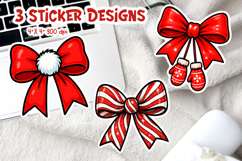 Coquette Christmas Bow Sticker Bundle | Festive Printable Product Image 15