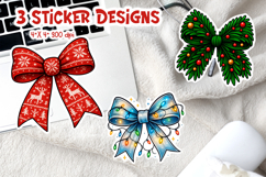 Coquette Christmas Bow Sticker Bundle | Festive Printable Product Image 18