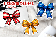 Coquette Christmas Bow Sticker Bundle | Festive Printable Product Image 19