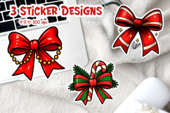 Coquette Christmas Bow Sticker Bundle | Festive Printable Product Image 20