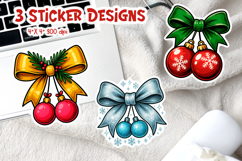 Coquette Christmas Bow Sticker Bundle | Festive Printable Product Image 21