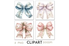 Christmas Bows Illustrations Watercolor PNG