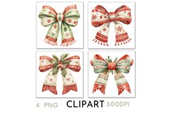 Christmas Bows Illustrations Watercolor PNG