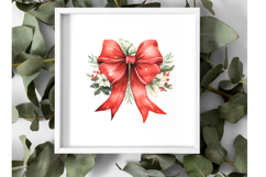 Farmhouse Christmas Bow Clipart Bundle - 10 Transparent PNGs Product Image 4