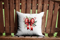 Farmhouse Christmas Bow Clipart Bundle - 10 Transparent PNGs Product Image 9