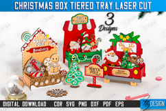 Christmas Box Tiered Tray Laser Cut Bundle, Christmas Decor Product Image 1