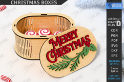 3D Christmas Box Laser Cut| Gift Box | Storage Box |Xmas SVG Product Image 1