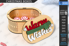 3D Christmas Box Laser Cut| Gift Box | Storage Box |Xmas SVG Product Image 1
