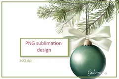 Christmas branch with ball | PNG sublimation design Product Image 1