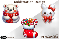 Christmas bubble funny clipart. 3D bubble Sublimation Product Image 1