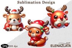 Christmas bubble funny clipart. 3D bubble Sublimation Product Image 1