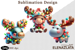 Christmas bubble funny clipart. 3D bubble Sublimation Product Image 1