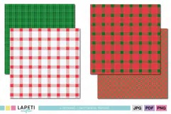 Christmas plaid backgrounds in traditional red green and white colors