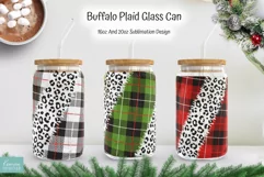 christmas buffalo plaid glass can sublimation. Leopard print design