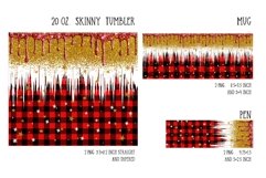 Christmas buffalo plaid sublimation design for tumbler and mug and pen