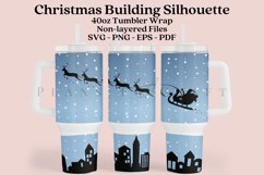 christmas building 40oz quencher tumbler sublimation full wrap high resolution transparant background
