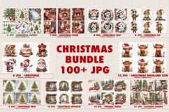 Christmas bundle illustration, Christmas watercolor clipart Product Image 1
