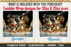 Christmas Bunnies Tumbler Wrap / 3D Sublimation PNG 300dpi Product Image 3