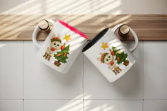 Christmas bunny tumbler, mug wrap, clipart sublimation png Product Image 3