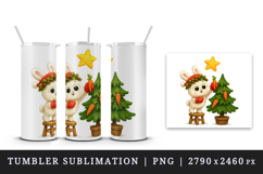 Christmas bunny tumbler, mug wrap, clipart sublimation png Product Image 4