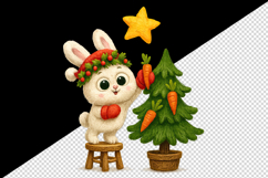 Christmas bunny tumbler, mug wrap, clipart sublimation png Product Image 2