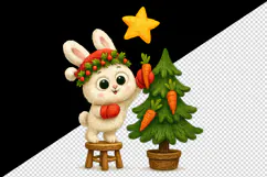 Christmas bunny tumbler, mug wrap, clipart sublimation png Product Image 2