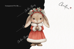 Vintage Christmas Bunny Clipart | Christmas PNG Product Image 2