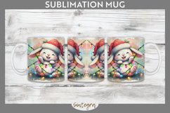 Christmas Bunny v1 Entangled in Lights Mug Wrap Sublimation Product Image 1