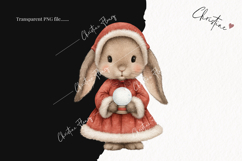 Vintage Christmas Bunny Clipart | Christmas PNG Product Image 2