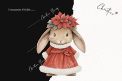 Vintage Christmas Bunny Clipart | Christmas PNG Product Image 2