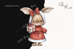 Vintage Christmas Bunny Clipart | Christmas PNG Product Image 2