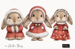 Vintage Christmas Bunny Clipart | Christmas PNG Product Image 1