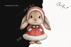 Vintage Christmas Bunny Clipart | Christmas PNG Product Image 2