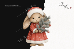 Vintage Christmas Bunny Clipart | Christmas PNG Product Image 2