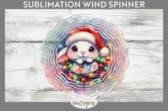 Christmas Bunny v4 Entangled in Lights Wind Spinner Sublimat Product Image 1