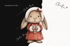 Vintage Christmas Bunny Clipart | Christmas PNG Product Image 2