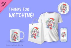 Christmas Bunny and Garland. Clipart Product Image 3